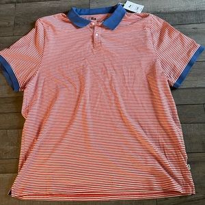 NEW Red Stripe Polo Blue Contrast Collar NWT Size XXXL 100% Cotton
